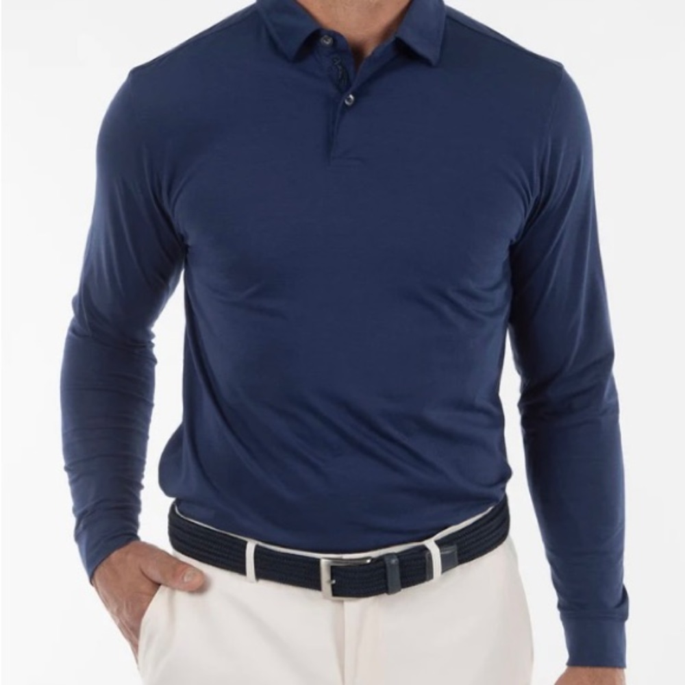 E.V. Run Golf long sleeve polo golf shirt Everdry  Pima cotton 60 % 40% poly L